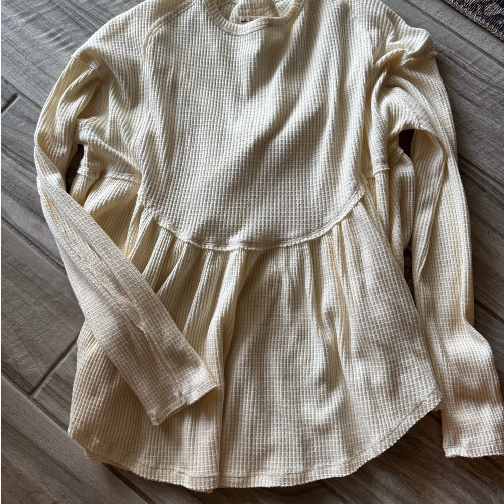 Cream Long Sleeve Women's Top